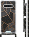 iMoshion Hoesje Geschikt voor Samsung Galaxy S10 Hoesje Met Koord - iMoshion Design Hoesje met Koord - Zwart / Meerkleurig / Goud / Black Graphic