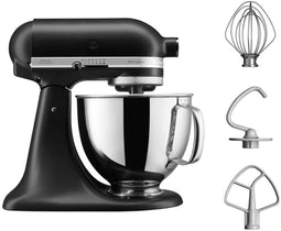 KitchenAid 5KSM125EBM - Artisan keukenrobot - 4,8L RVS kom - 300W - Kantelbare kop - Volledig metaal