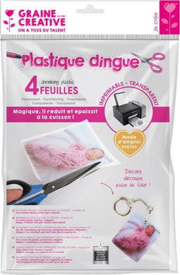 Graine Creative GC Krimpfolie Printbaar A4 Transparant 4 vel.