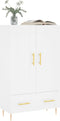 vidaXL - Hoge - kast - 69,5x31x115 - cm - bewerkt - hout - wit