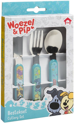 Woezel & Pip - Kinderbestekset 3-delig - Mes Vork Lepel - Bambolino Toys