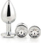 Dream Toys - Aluminium anaalplug set met siersteen 3 delig Gleaming Love - Zilver