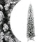 vidaXL - Kunstkerstboom - met - sneeuw - smal - 240 - cm - PVC - groen