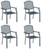 vidaXL - Tuinstoelen - 4 - stuks - Stapelbaar - Antraciet - Staal