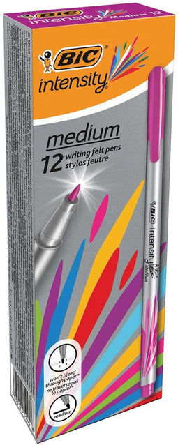 Bic fineliner Intensity, medium, fuchsia 12 stuks
