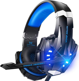 KOTION EACH G9000 - Gaming Headset - Uitstekend stereogeluid en LED-verlichting - Zwart/Blauw