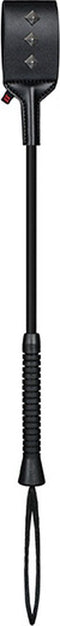 Obsessive – Doeltreffende Riding Crop met Metalen Studs voor een Streng Onderonsje – Zwart
