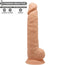 SILEXD – Dual Density siliconen beige dildo met balzak – 26.6 cm