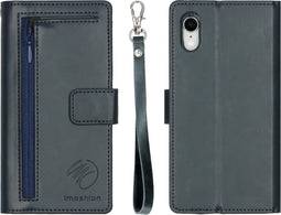 iMoshion Hoesje Geschikt voor iPhone Xr Hoesje Met Pasjeshouder - iMoshion Uitneembare 2-in-1 Bookcase met rits - Blauw