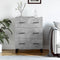 vidaXL - Dressoir - 69,5x34x90 - cm - bewerkt - hout - betongrijs