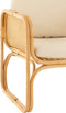 J-Line armstoel + kussen - rotan/textiel - naturel/wit