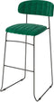 Mundo Stapelbare barkruk groen, velvet gestoffeerd, brandvertragend - SET VAN 2