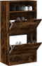 Schoenenkast 60x34x116 cm bewerkt hout gerookt eikenkleurig