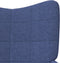 vidaXL Relaxstoel met voetenbank stof blauw