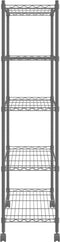 vidaXL Opbergrek 5-laags met wielen 250 kg 75x35x155 cm zwart