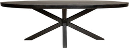 Eetkamertafel Milan 180 cm - Mangohout eettafel - Zwarte eettafel