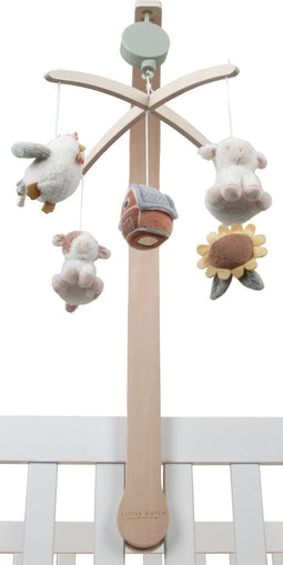 Little Dutch - Muziekmobiel FSC - Houten met 5 knuffelspeeltjes - Little Farm
