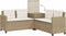 vidaXL - Tuinbank - met - tafel - en - kussens - L-vormig - poly - rattan - beige