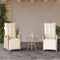 vidaXL - Tuinstoelen - 2 - st - verstelbaar - met - voetensteun - poly - rattan - beige