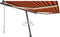 vidaXL - Luifel - automatisch - met - LED - windsensor - 400x300 - cm - oranje - bruin