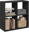 vidaXL - Kamerscherm - / - boekenkast - 69,5x29x69,5 - cm - bewerkt - hout - zwart