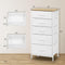 Woltu Commodekast - 5 Stoffen Laden - 30x45x95 cm - Wolkenwit & Eikenbeige