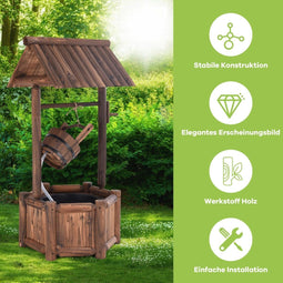 Coast gewenste fontein - Waterput met watervalfunctie - 58,5 x 51 x 117 cm - Bruin