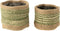 J-Line mand Rond + Band - jute - naturel/groen - XS/S - 2 stuks