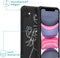 iMoshion iPhone 11 - Hoesje met Koord - Verstelbaar Koord - Wit / Zwart / Woman Flower Black