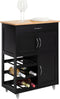 SoBuy FKW45-SCH - Keukentrolley - Zwarte keukenwagen met lade en wielen - 67cm x 87cm x 38cm