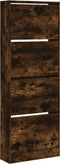 Schoenenkast 60x21x163,5 cm bewerkt hout gerookt eikenkleurig