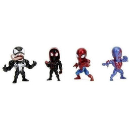 Jada - Marvel Beeldje - Set 4 stuks Spiderman - Metaal - 6 cm - Vanaf 8 jaar
