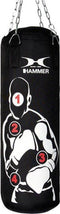 Bokszak 100 cm Sparring Pro - Boksbal met trefpunten - incl gratis ketting - Zwart - Nylon - Volwassenen - Boksen - Vechtsport