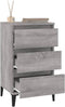 vidaXL - Nachtkastje - 40x35x70 - cm - bewerkt - hout - grijs - sonoma - eikenkleurig