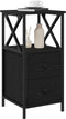 vidaXL - Nachtkastjes - 2 - Stuks - Zwart - Eiken - 34x35,5x70 - cm - Bewerkt - Hout