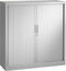 Stalen roldeurkast 118x120x43cm Zwart Frame, topblad Lichtgrijs