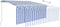 vidaXL - Luifel - handmatig - uittrekbaar - rolgordijn - LED - 3x2,5 - m - blauw - wit