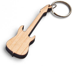 Berben Design Sleutelhanger Elektrische Gitaar - Esdoorn - 6.5 x 2 x 0.6cm
