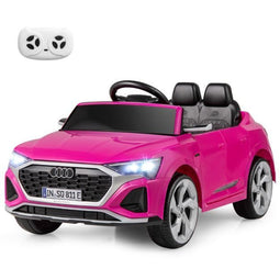 Audi SQ8 - Elektrische Kinderauto - Afstandsbediening 12V - Zwart/Roze