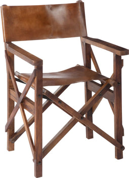 J-Line regisseurstoel Plooibaar - hout/leder - cognac