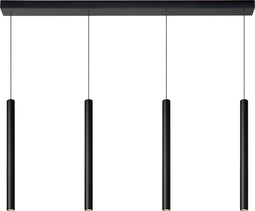 Lucide LORENZ - Hanglamp - Dimbaar LED 4x4W 3000K - Zwart