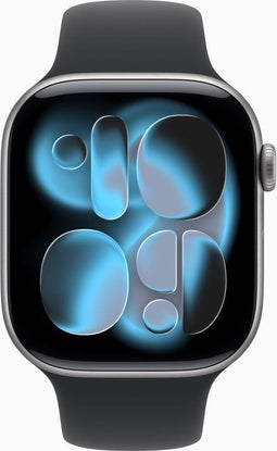 Apple Watch Series 11 - Smartwatch - Hypertensie-meldingen - 46mm - Space Grey Aluminium Case met Black Sport Band M/L