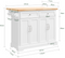SoBuy FKW71-III-WN - Keukentrolley - Uittrekbare lades en werkblad 115x46/71x92 cm - Wit
