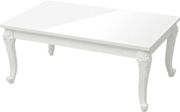 vidaXL - Salontafel - 100x50x42 - cm - bewerkt - hout - hoogglans - wit