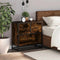 vidaXL - Nachtkastje - 60x31x60 - cm - bewerkt - hout - en - metaal - gerookt - eiken