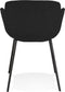 Alterego Riga - Zwart Stof - Met Armleuningen - 59x54x80cm