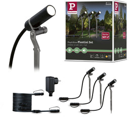 Paulmann Plantini - Plug & Shine LED-tuinspots - 3x2W 3000K IP65 Antraciet (3 stuks)