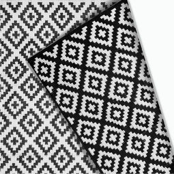 Goliving Buitenkleed Summer Diamond - Buitentapijt - Omkeerbaar - 183x290CM - Zwart/Wit