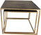 Vierkante Salontafel - 55x55x42/50x50x37 cm - Antiek goud - Metaal - Set van 2