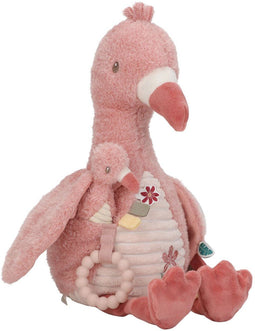 Little Dutch Safari Friends - Activiteitenknuffel - Zachte stofjes en spiegeltje - Roze